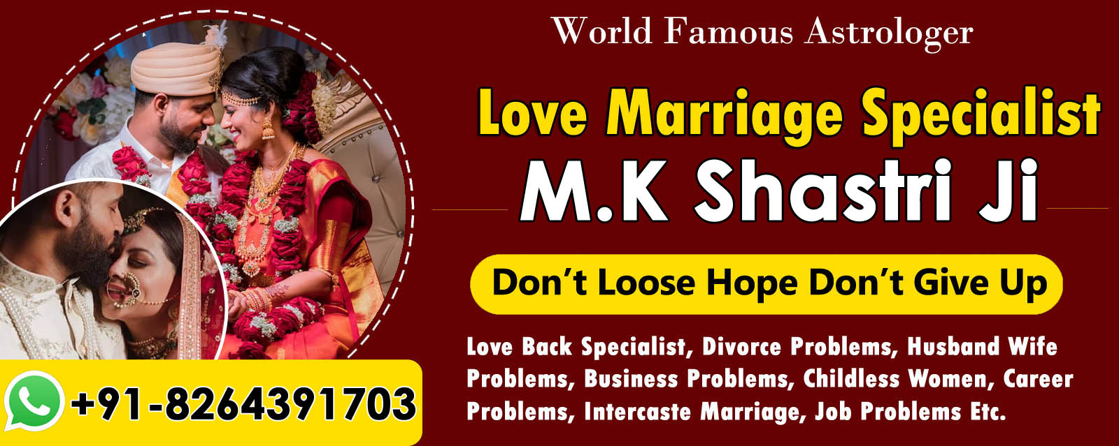 World Famous Astrologer M.K Shastri Ji +91-8264391703